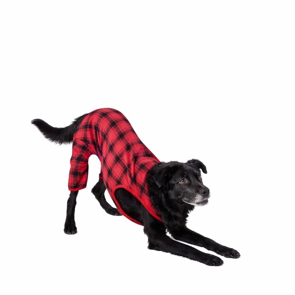 Brushed Fleece Plaid Pet Dog XL Pajamas PJ Wondershop Red Black